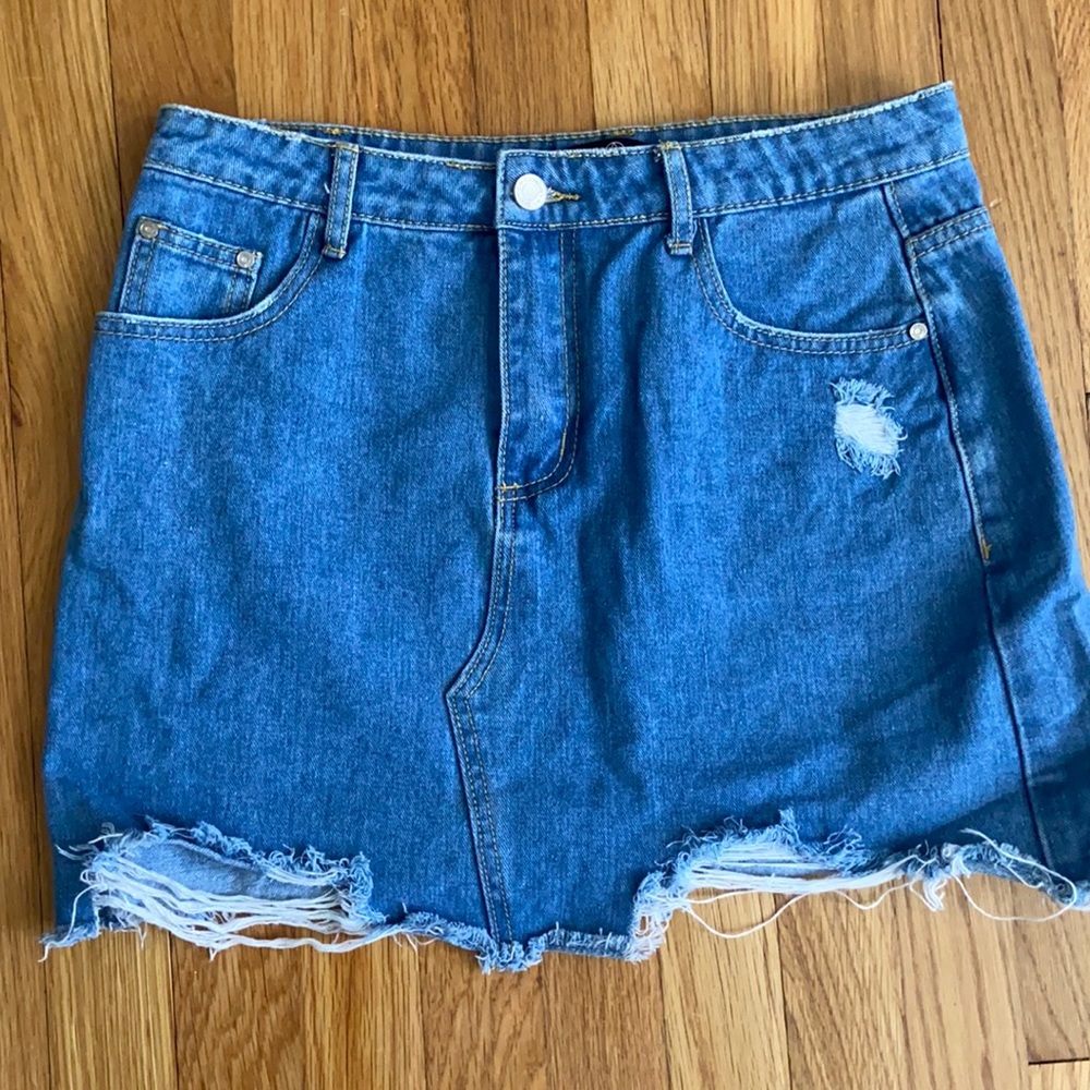 Missguided denim mini skirt